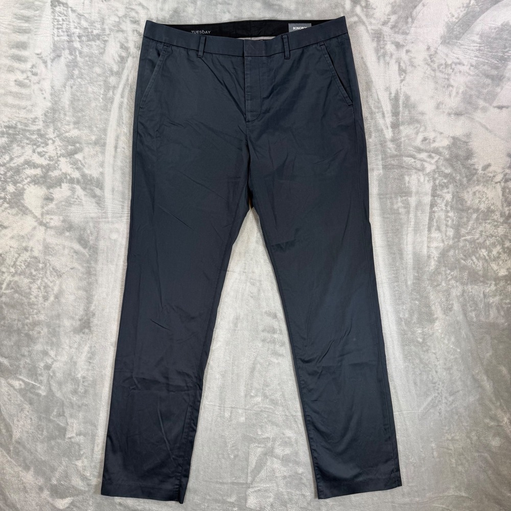 Bonobos Tuesday Slim Fit Chino Pants Men's 36x34 Gray Cotton Stretch Pants